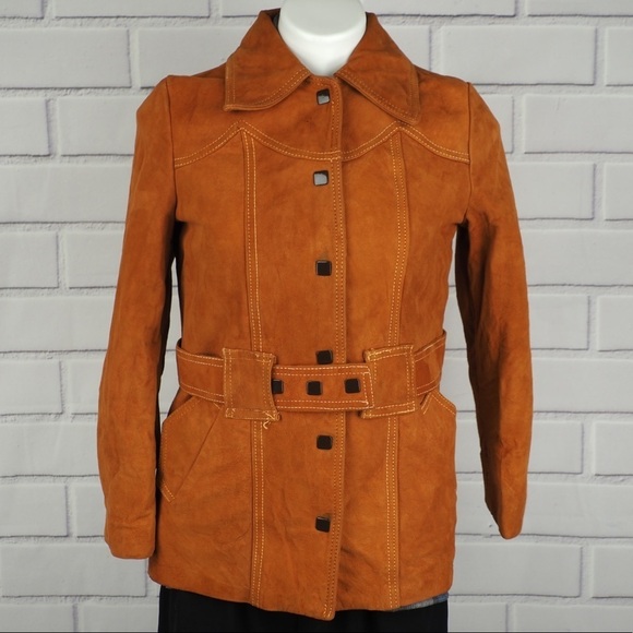 Vintage brown suede western fitted jacket sz 10 - Picture 2 of 9